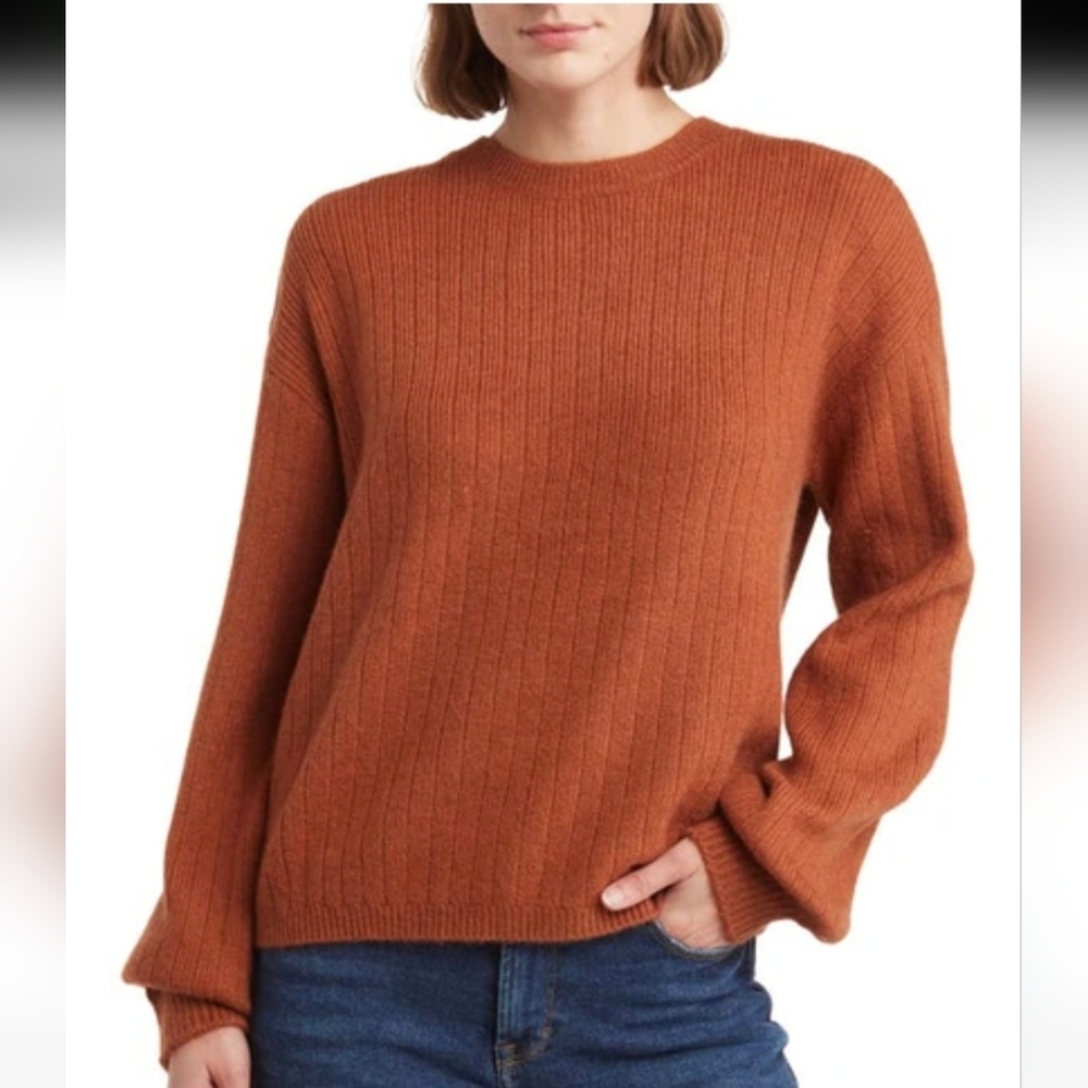 DKNY Womens Sweater 5% Cashmere Long Sleeve Knit Pullover Comfy Solid Toffee XL